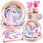 Unicorn Birthday Party Supplies Set, Disposable Tableware For 24 Guests, Include New. Price: $27.87.