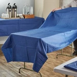Hoffmaster 220640 Tissue/poly Tablecover, 3 Ply, 108" X 54" Navy Blue New. Price: $28.00.
