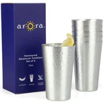 Aluminum Metal Cups For Drinks, Anodized Hammered Silver Color Tumblers... New. Price: $27.69.