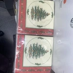Set Of 2 Spode Christmas Tree 40 Count 3-PLY Paper Lunch Napkins Red Border New. Price: $22.00.