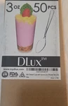 Dlux 3 Oz Clear Plastic Bpa-free Mini Dessert Cups W/ Spoons, 50 Count New. Price: $16.99.
