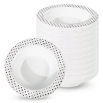 50PACK Disposable Hard Plastic Bowls 12OZ Heavy Duty Silver Rimmed Dessert New. Price: $20.69.