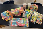 Designware Spongebob Squarepants Birthday Party Kit Plates Cups Napkins Bags New. Price: $75.00.
