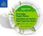 Amazon Basics 100 Disposable Paper Plates 8.62" Durable Everyday Use Value Pack New. Price: $9.81.