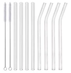 Alink Short Bent Glass Straws, 6 X 10 Mm Reusable Clear Curved Cocktail New. Price: $10.00.
