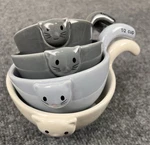Cat Measuring Cups Set Of 4: 1, 1/2, 1/3, 1/4 One Hundred 80 Degrees Ceramic New. Price: $11.99.