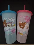 Rilakkuma Reusable Plastic Cups And Straws Exclusive Round 0NE 2025 New. Price: $9.99.