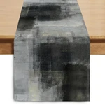 Winotic Black Grey Watercolor Table Runner Inches 13"X72", New. Price: $13.74.