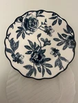 Floral Appetizer Plates Blue White Set Of 4 Scalloped Porcelain New. Price: $34.95.