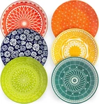 Plates - Mismatched Colorful Dinnerware Set Of 6 Fun Decorative Cute Bo New. Price: $74.79.