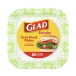 Glad Green Paper Plates 50 Count 10 Inch Disposable Soak Proof Durable New. Price: $23.99.