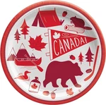 Canadian Pride Flag Maple Leaf Canada Holiday Theme Party 7" Dessert Plates New. Price: $9.99.