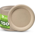 100% Compostable Paper Plates Heavy Duty - 150 Pack Biodegradable Disposable ... New. Price: $33.51.