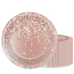Zoiiwa 48 Pcs Rose Gold Birthday Plates Pink Paper Dinner Dessert P... New. Price: $20.87.