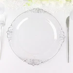 Round 10" Disposable Plastic Salad Dinner Plates Embossed Baroque Trim Party New. Price: $14.72.