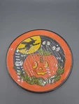 Vtg Halloween Paper Plates Amscan 8 Witch Moon Jack Lantern Round 9 Inch Nos New. Price: $9.00.