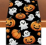 Halloween Ghost Pumpkin Table RUNNER,13 X 72, Black And Orange New. Price: $17.99.