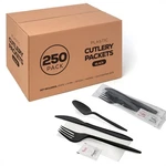 Supellectilem 250 Plastic Cutlery Packets-knife Fork Spoon Napkin Salt Pepper... New. Price: $64.80.