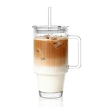 Kemorela 24 Oz Ribbed Glass Tumblers With Lids And Straws, Cup H... New. Price: $29.35.