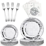 200 Pcs Disco Ball Party Supplies Plates And Napkins Silver Tableware S... New. Price: $47.13.
