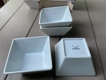 Varick Cafe Porcelain Four White Square Bowls 4.5" X 2.5" New. Price: $14.99.