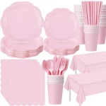 452 Pcs Light Pink Scalloped Party Supplies Decor Plates Napkins For 50 Guests New. Price: $56.60.