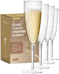 48 Plastic Champagne Flutes, Clear Disposable Glasses Reusa... New. Price: $68.96.