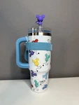 Disney Parks Mickey Balloon Stainless Steel Travel Tumbler Straw Zip Case New. Price: $49.99.