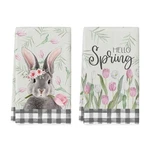 Artoid Mode Buffalo Plaid Bunny Rabbit Flowers Hello Spring Small, 2 New. Price: $15.66.