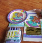 Rocking Teddy 1ST Birthday Party Supplies 4PC Lot Unique Multi-color New. Price: $39.99.