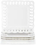 Elegant 11" Ceramic Square Plates Set Of 4 For Dinner & Parties, White New. Price: $99.99.