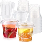 Funnymoom 15 Set 24 Oz Clear Plastic Cups W/ Lids & Straws For Ice Cream/drinks New. Price: $41.58.