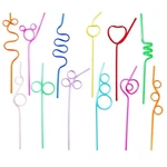 24 Pcs Silly Crazy Straws For Kids Reusable Plastic Loop Curly Drinking... New. Price: $17.21.