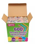 600 Pc Box Neeto Flexible Plastic Neon Straws Assorted Color Party Picnic Craft New. Price: $19.99.