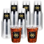 Pack 60TH 12 Oz Cheers To Years Disposable Clear Plastic Cups For M... New. Price: $26.35.