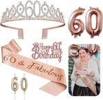 60TH Birthday Decorations For Her - 5PCS Gifts Including Tiara Rose Gold New. Price: $18.56.