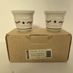 Longaberger Pottery All American Stars Stripes Patriotic 2 Pack Votive Cups New. Price: $14.20.