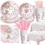 Xenorik Pink Baby Shower Decorations Tableware Girls - Can Bearl... New. Price: $29.23.