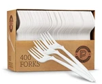Cutlery 400 Mediumweight White Disposable Plastic Forks New. Price: $18.90.