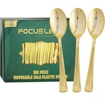 Focusline 300 Pack 6.8" Disposable Gold Plastic Spoons Solid & Durable New. Price: $13.99.