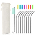 Teivio 8 Pack Short Stainless Steel Straws 6 Inch Bent Piece Set, Silver New. Price: $19.99.