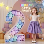 Imprsv 3FT Balloon Mosaic Number Frame Marquee - 1ST Birthday Anniversary Decor New. Price: $54.00.