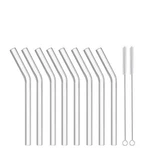 Alink Short Bent Glass Straws, 6 X Reusable Clear 10MM, New. Price: $10.48.