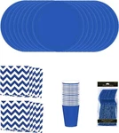 Royal Blue Birthday Party Supplies Tableware Kit For 16 Guests New. Price: $11.24.
