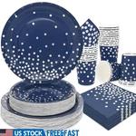 Disposable Paper Plates Cups Napkins Set Party Supplies 50 Guests Classic Design New. Price: $37.98.