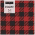 Harman Buffalo Check Paper Napkins, Red & Black Plaid Luncheon, 6.5", 20 Pack New. Price: $16.24.