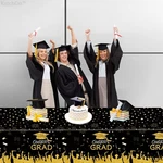 Graduation Tablecloth 54'' X 108'', Black And Gold New. Price: $13.95.