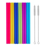 Tifanso 14PCS Reusable Silicone Straws With Cleaning Brushes, 10" Flexible Extra New. Price: $14.18.