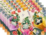 Xchi Tulips Gnomes Flowers Spring Placemats Set Of 4 12X18 Inch , Colored New. Price: $18.74.