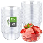 Toflen 12 Clear Plastic Bowls, 50 Pack Disposable Small Hard Oz, New. Price: $21.46.
